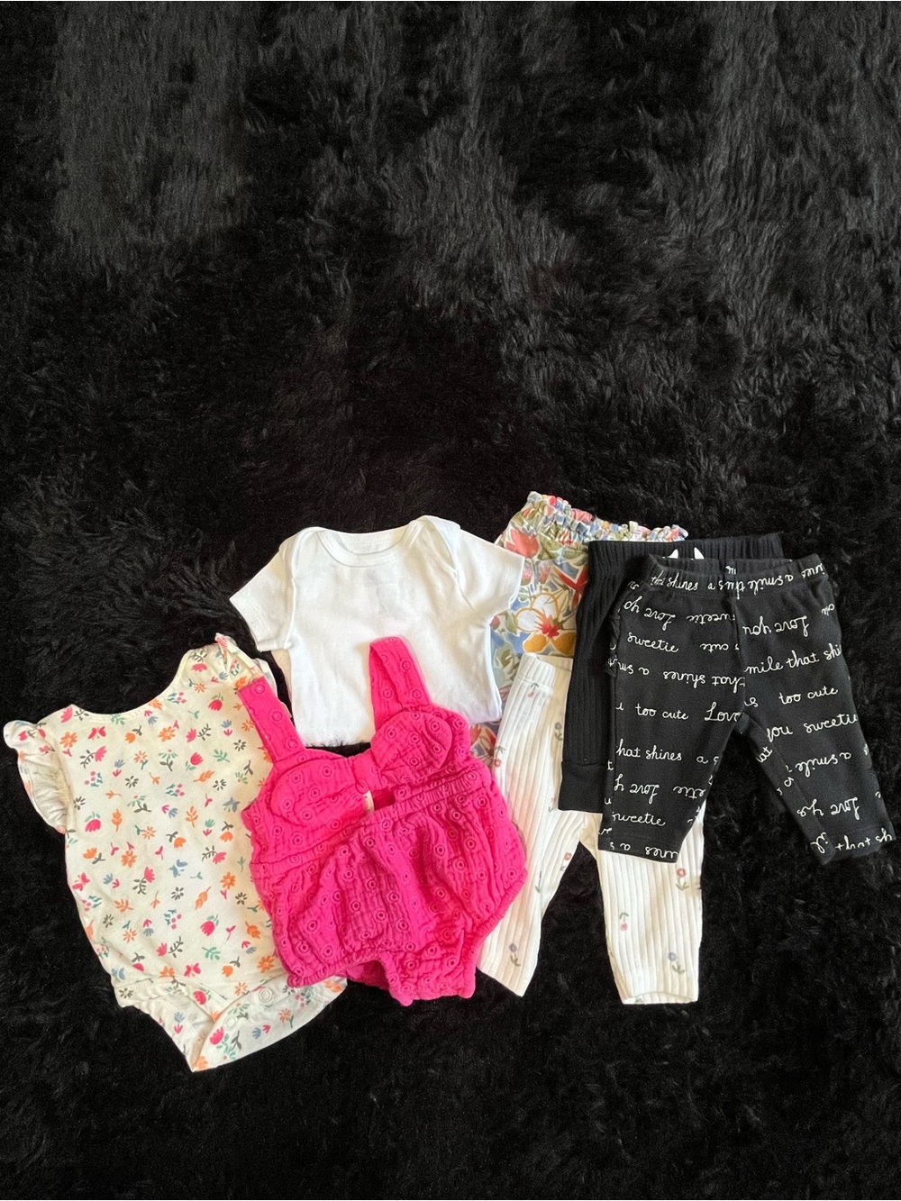 COTTON Newborn Girl PINK BLACK 7 Piece Bundle. Live Show Listing. $10 starts.